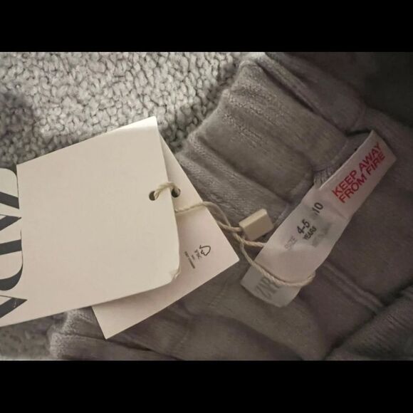 Zara Girl Pink Black Trousers With Elastic Waist 4-5 - Picture 4 of 6